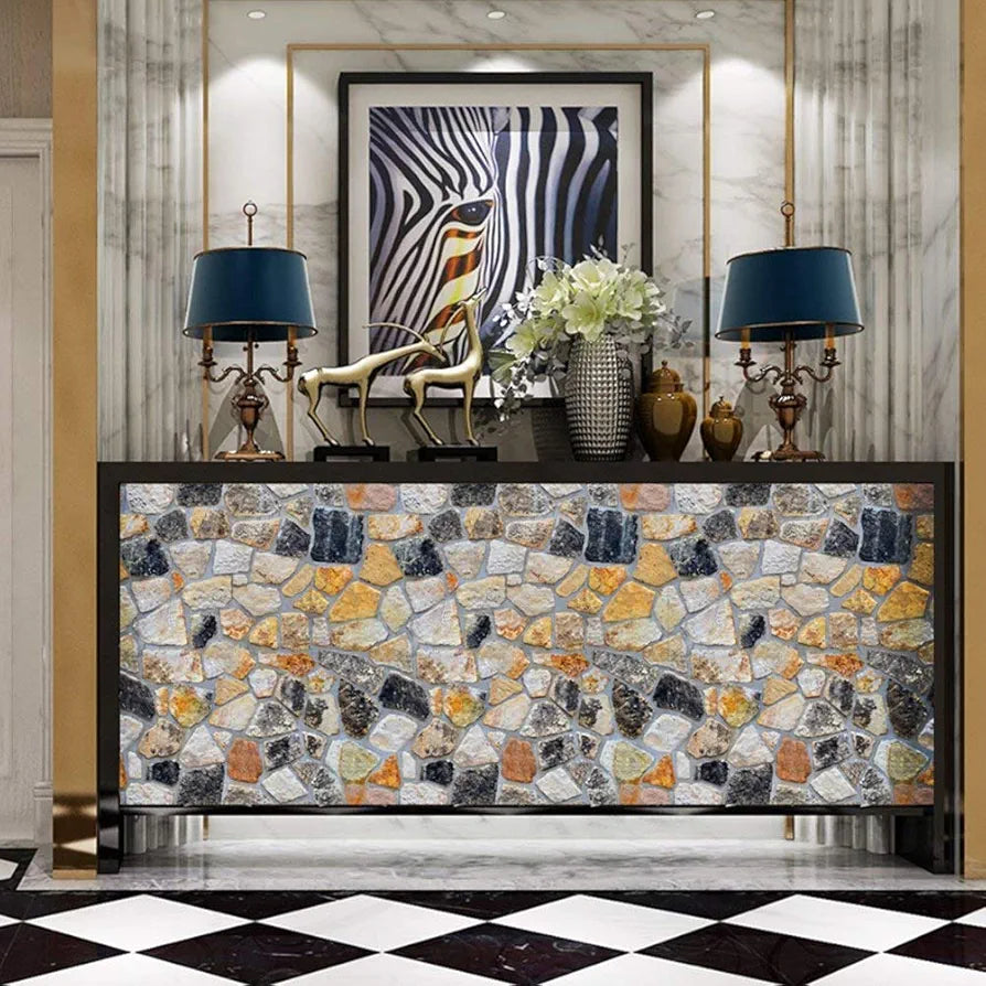 Jaamso Royals Self-adhesive Stone Wallpaper Brick Contact Paper Fireplace Kitchen Backsplash Peel-stick Wall Stickers  Stone Wallpaper