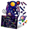 Playhills 2-in-1 Puzzle + Board Game 108 pcs Solar System Jigsaw Puzzle with Astro Adventure Board Game