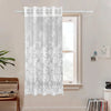 Kuber Industries Darkening Window Curtains Sheer Curtain with 8 Rings SY27 White Colour
