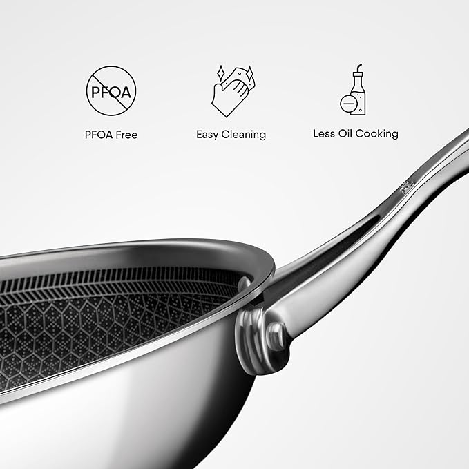 Stahl Artisan Hybrid Triply Frying Pan With Lid | Fry Pan Induction Base | Frying Pan Non Stick | Stainless Steel | 2.3 L | 28 Cm