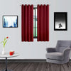 Divine Casa 5 Feet Semi Blackout Window Curtains Colour Maroon Polyester Panels with Grommets Light Filtering Curtains (Pack of 2)