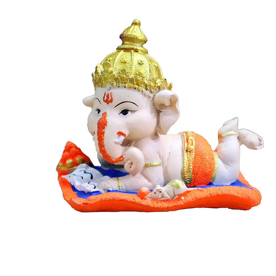 Jaipur Ace Bal Ganesha on Book With Modak Decorative Showpiece Book Ganesh