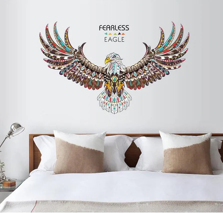 Jaamso Royals New Eagle Wings Large Pvc Vinyl Self Adhesive Wall Sticker for Home
