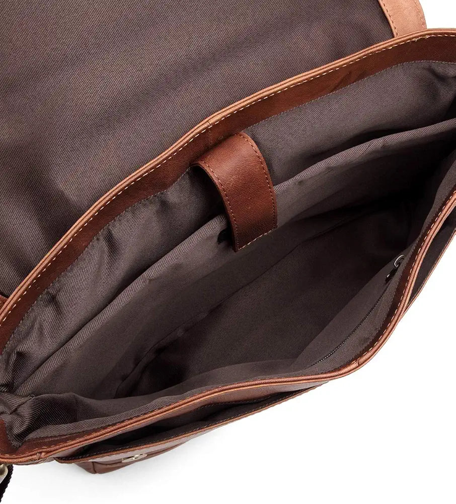 WildHorn Leather 13 inch Laptop Messenger Bag for Men I Padded Laptop Compartment I Adjustable Strap I Dimension: L- 14inch H- 10.5 inch W- 3.5inch