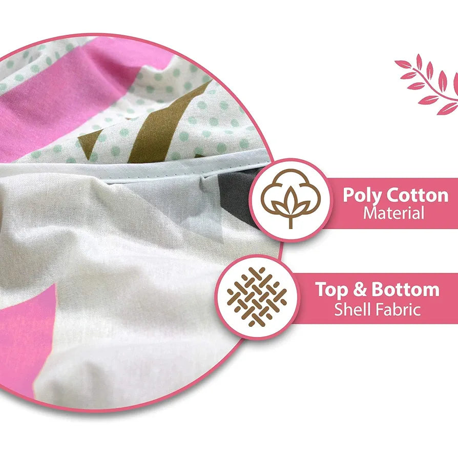 Divine Casa Glace Cotton 120 GSM Ultrasoft Reversible Lightweight Printed Double Bed AC Dohar Blanket TC - 120 Colour Orange and Pink