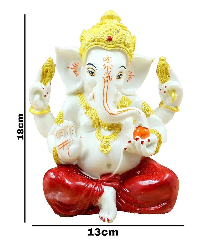 Jaipur Ace Ganesh Idol Vinayaka Statue Ganpati Murti Car Dashboard Sitting Ganesha Red