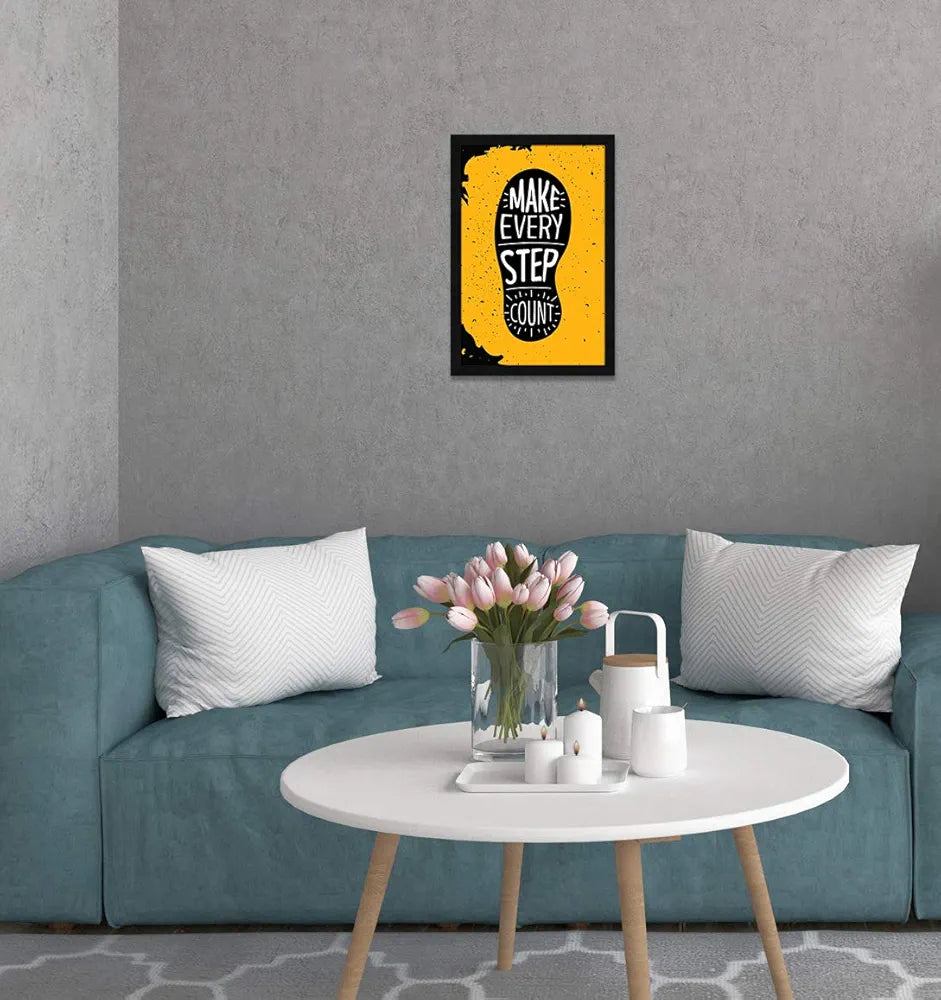 ArtX Paper Motivational Quote Make Every Step Count Wall Frame Art Painting