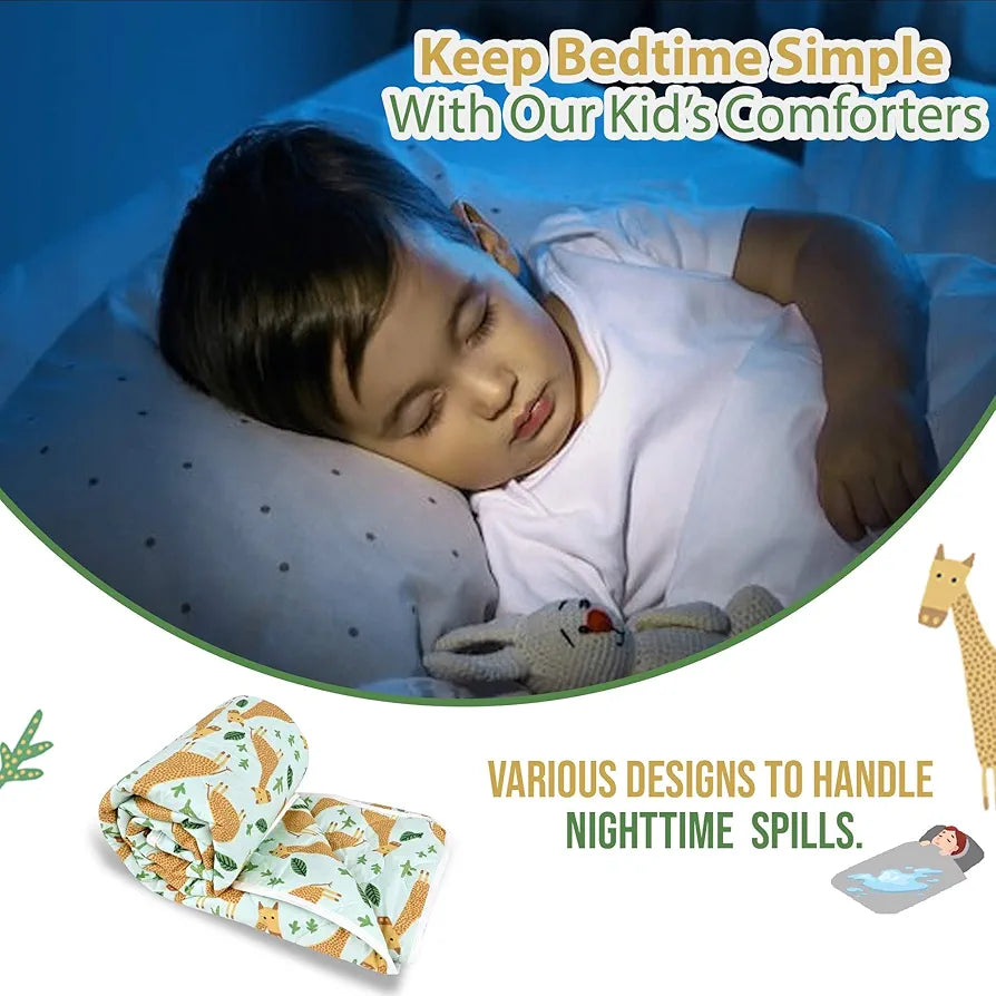 Divine Casa 120 GSM Cotton Single Kids Comforter Soft & Lightweight All-Season Blanket Colour Misty Jade