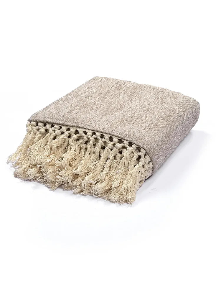 Saral Home Easy Living Polyester Modern Sofa Throw Colour Beige
