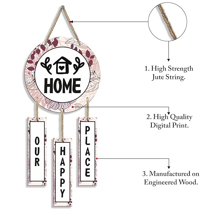 Sehaz Artworks Wooden Wall Hangings for Home Decoration Room Decor Wall Our Happy Place