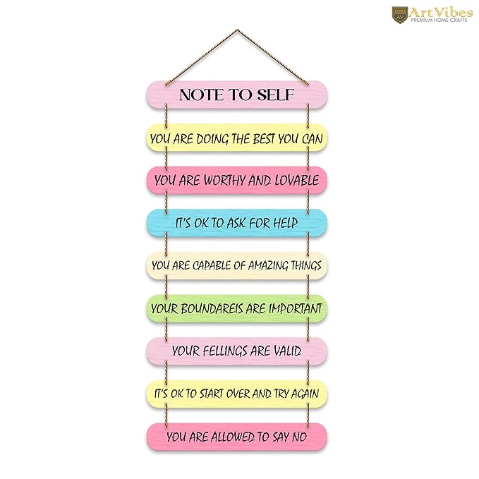 Artvibes Self Motivation Quotes Mdf Wooden Wall Hanging for Home Livingroom Art Items