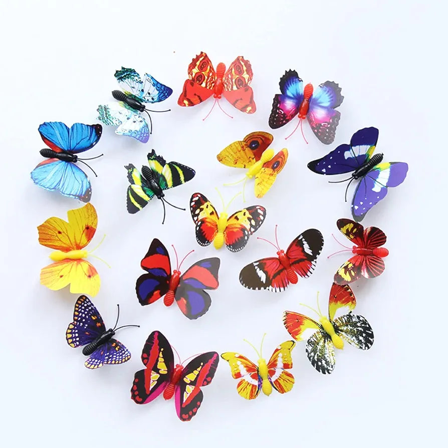 Jaamso Royals Multi Colour Butterfly Stickers 13 Cm X 13cm Pack of 12