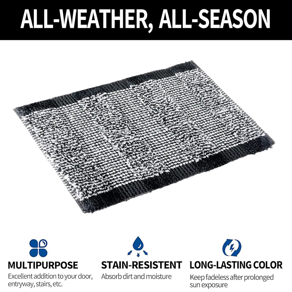 Kuber Industries White Cut Loop Microfiber Entrance Mat Gray Colour