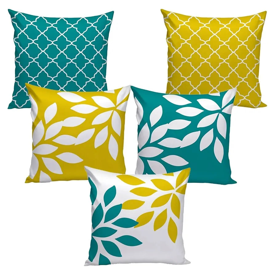 Aerohaven Set of 5 Multi Colored Decorative Throw Hand Made Velvet Cushion Covers - CC60 Multicolor