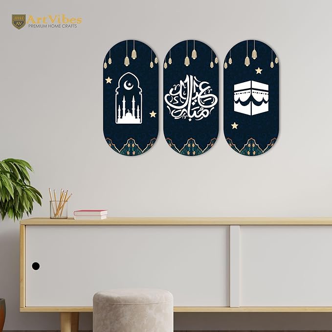 Artvibes Designer Wooden Wall Hanging Decoration Items for Home | Set of 3