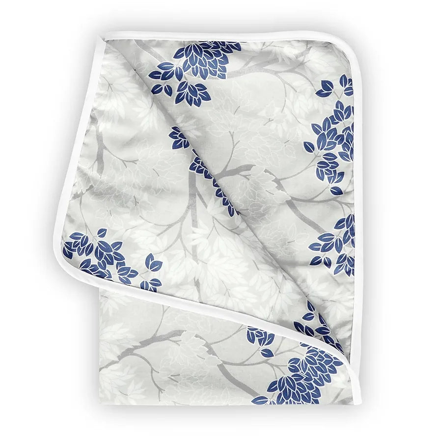 Divine Casa Floret 100% Cotton Single Kids Dohar 120 GSM Soft & Lightweight Throw Blanket Colour Grey Blue