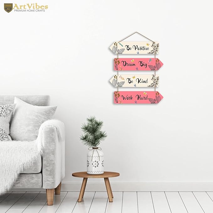 Artvibes Motivational Quotes Decorative Wall Art Mdf Wall Hanger for Living Room