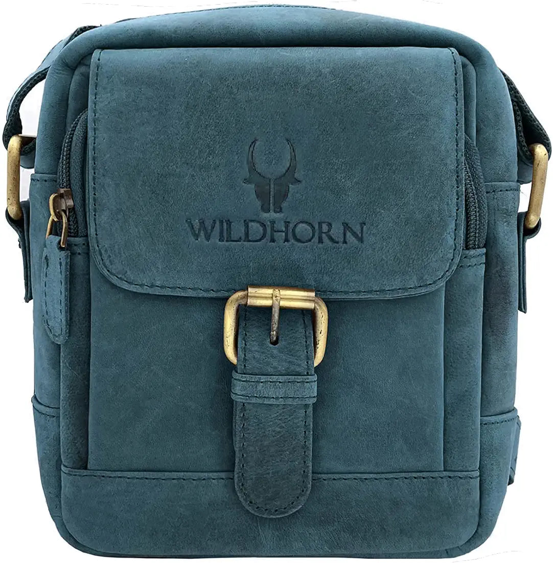 WildHorn Leather Sling Messenger Bag for Men I Multipurpose Crossbody Bag I Travel Bag with Adjustable Strap I Utility Bag I Dimension : L-6 inch W-2.7 inch H-8.5 inch
