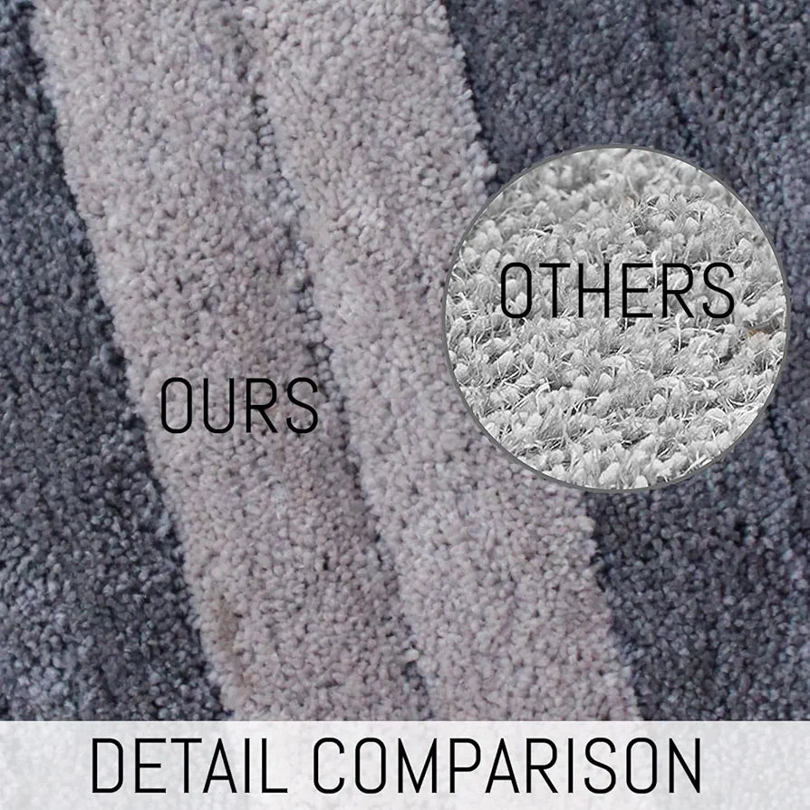 Luxe Home International Microfiber Rectangular Bath mat Soft Anti Slip Skid Luxury Mats 40X60 Cm  Colour Shadow (Pack of 2)