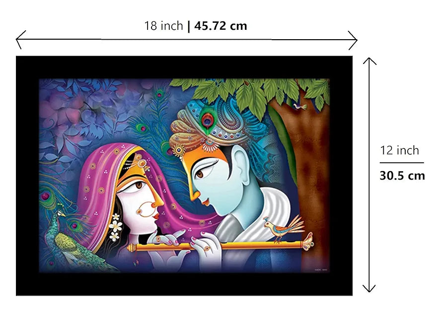 Lifehaxtore Krishna Radha Art Framed painting Abstract Art - Radha Krishna Model 1