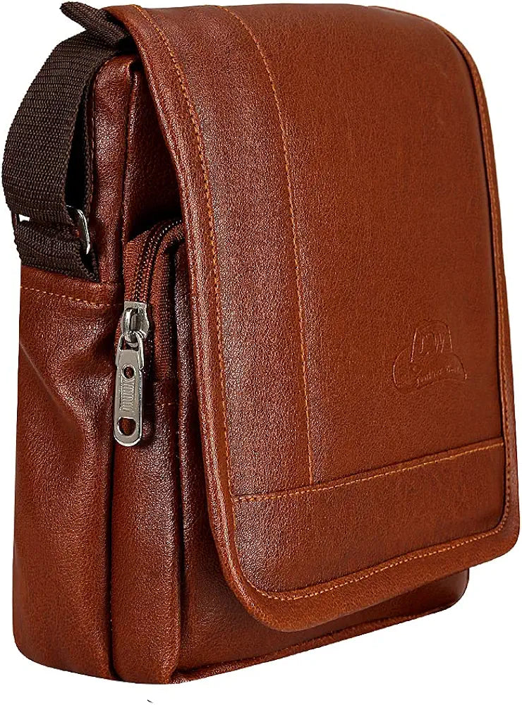 Leather World Sling Bag for Men PU Leather Messenger Cross Body Travel Office One Side Chest Shoulder Bag for Men & Women