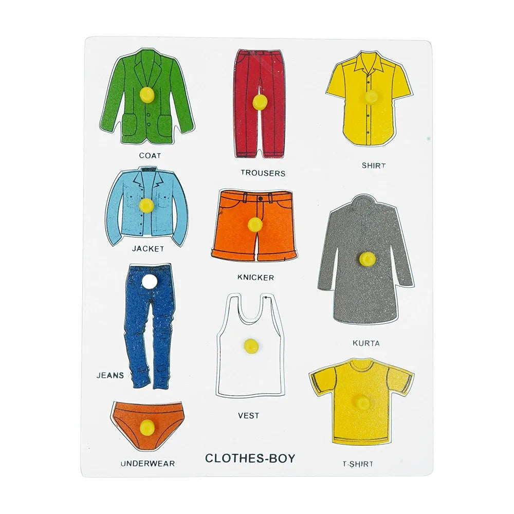 Tantrums Preschool Boy Cloth Dress Up Puzzle Set to Learn Different Types of Clothing Education Puzzle Learning Aid for Kids 