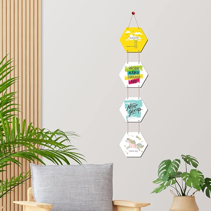 Artvibes Positive Quotes Wooden Wall Hanger for Home | Art Items