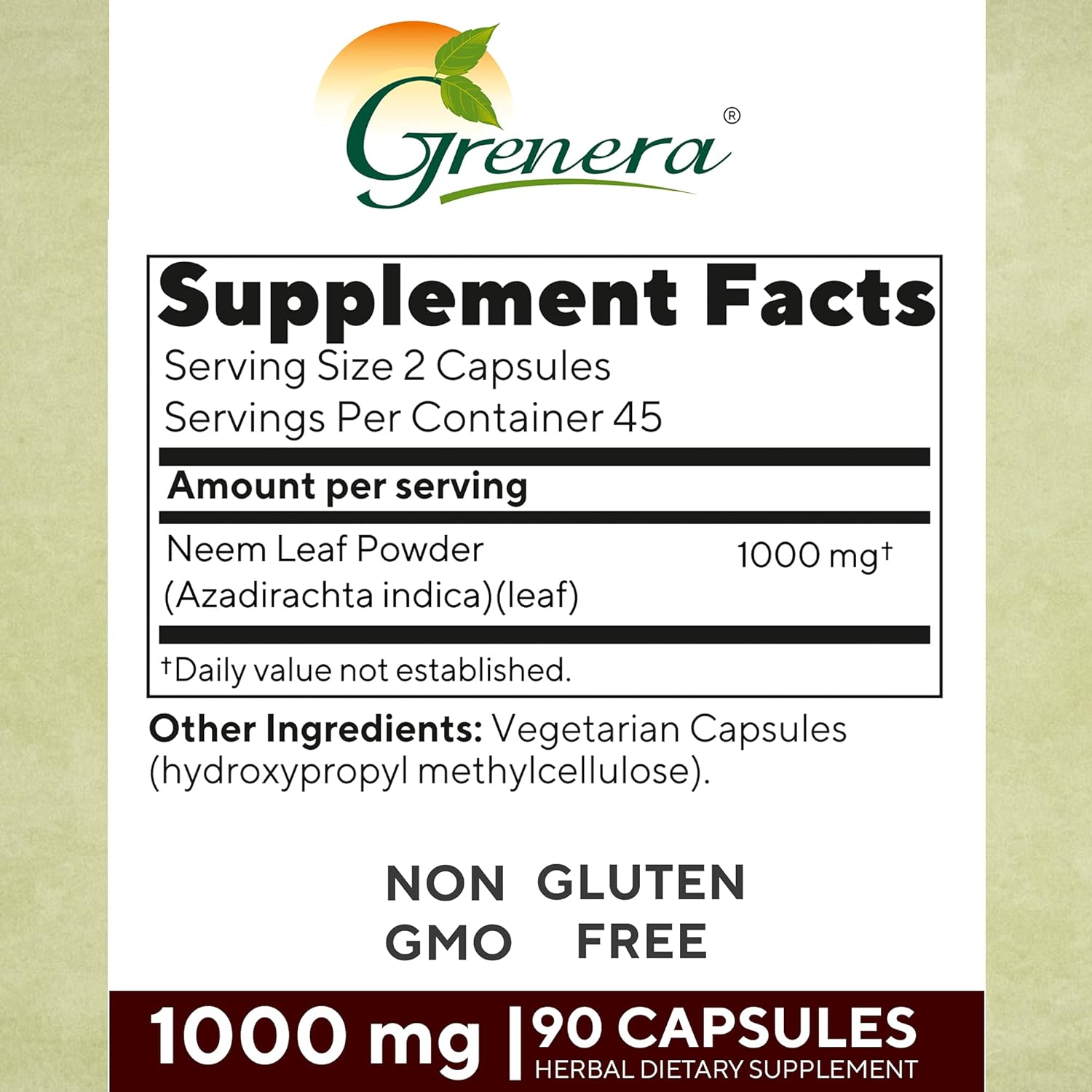 Grenera Neem Capsules- 90 Capsules