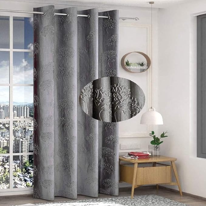 Fresh From Loom Window Curtains 5 Feet Long High Tenacity Yarn Polyester Punch Curtains