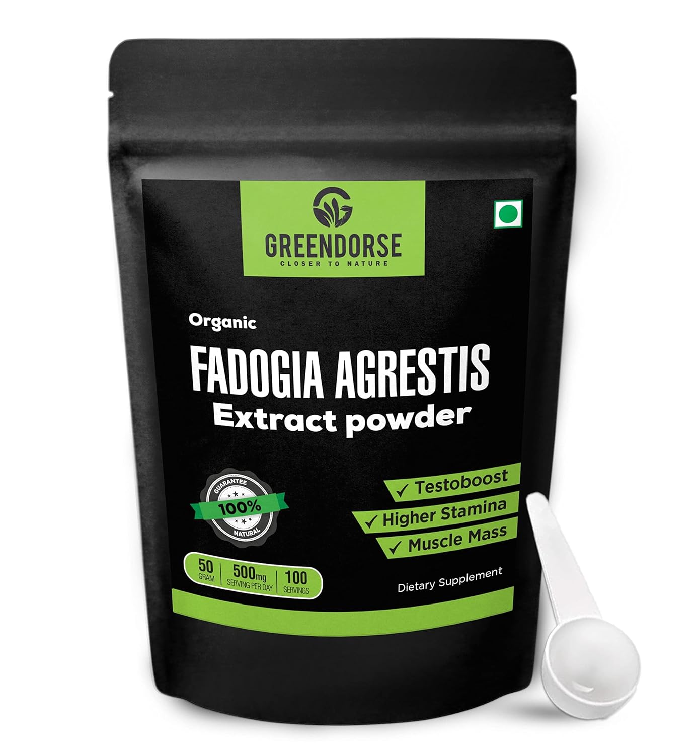 Greendorse Organic Fadogia Agrestis Extract Powder - 50 Gms