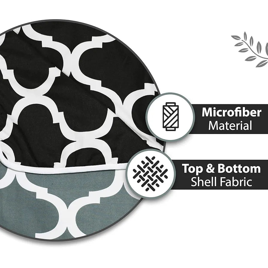 Divine Casa 120 GSM Microfiber Single Kids Dohar Soft & Lightweight Throw Blanket Moroccan Pattern Colour Caviar