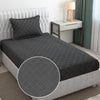 Fresh From Loom Microfiber Single Bed Geometric Bedsheet With 1 Pillow Covers 144 TC Grey Barfi