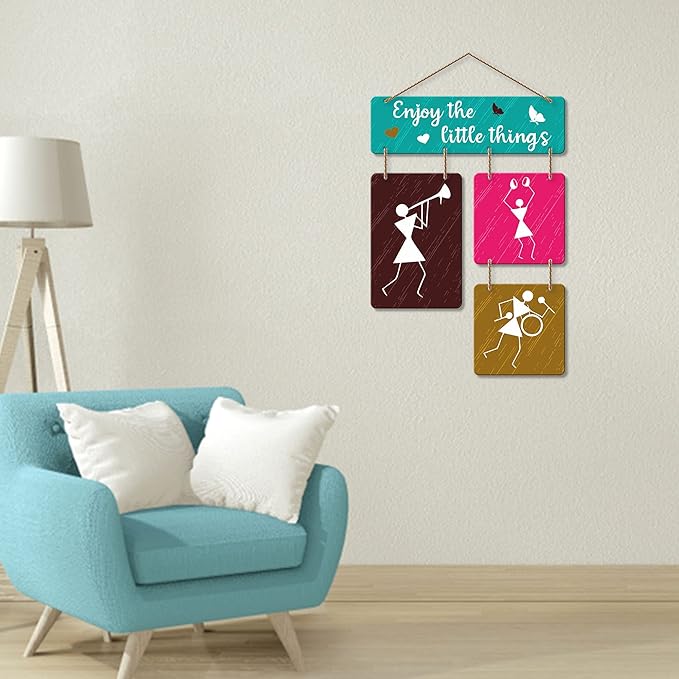 Artvibes Enjoy the Little Things Decorative Wall Art Mdf Wooden Wall Hanger for Living Room