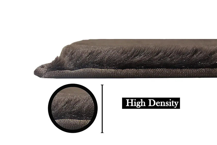 Luxe Home International Rabbit Fur Mat Soft Anti Slip Skid Ruffle Rectangular Mats 45X75 Cm  Colour Chocolate
