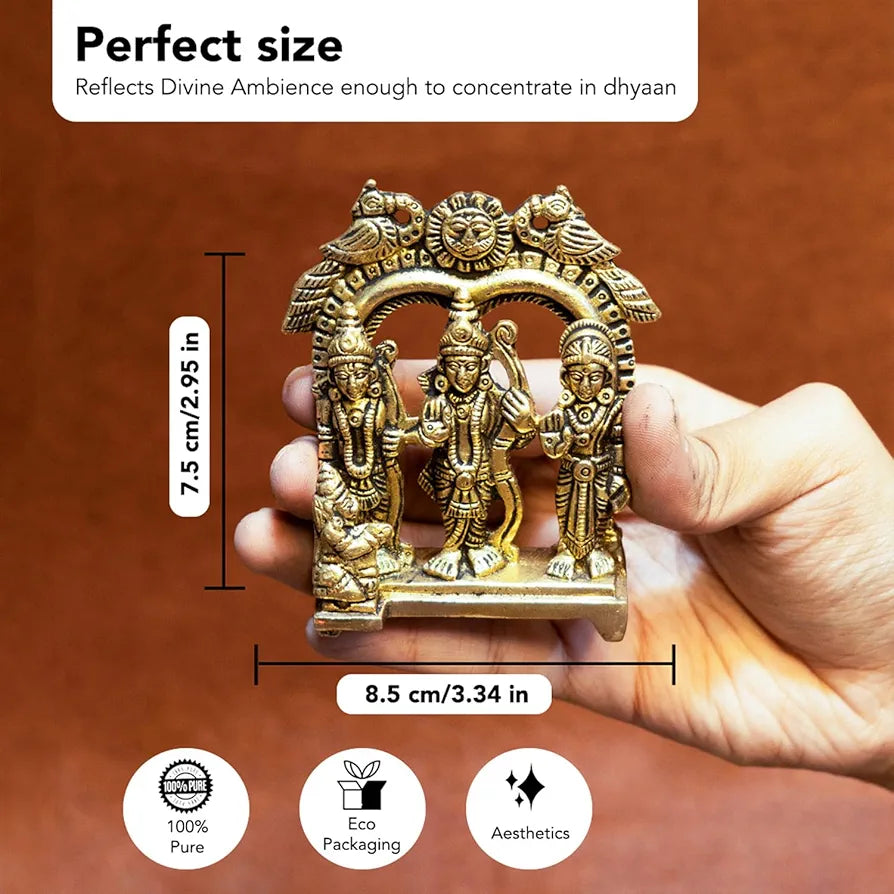 Ekhasa Pure Brass Ram Darbar Murti in Luxury Red Velvet Gift Box God Idols