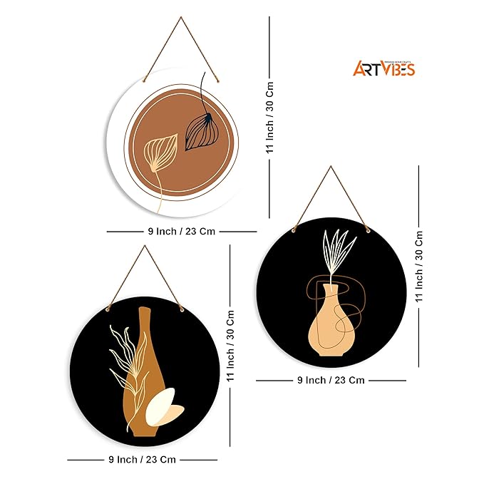 Artvibes Line Art Wooden Wall Hanger for Home Decor