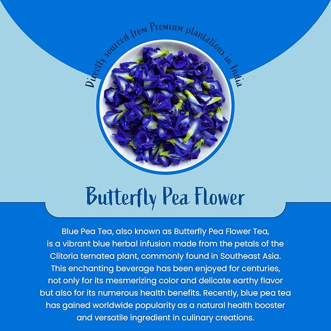 Organic Habits Blue Butterfly Pea Flower Tea 50 Gms | Aparajita Herbal Tea | Anti-oxidant Rich