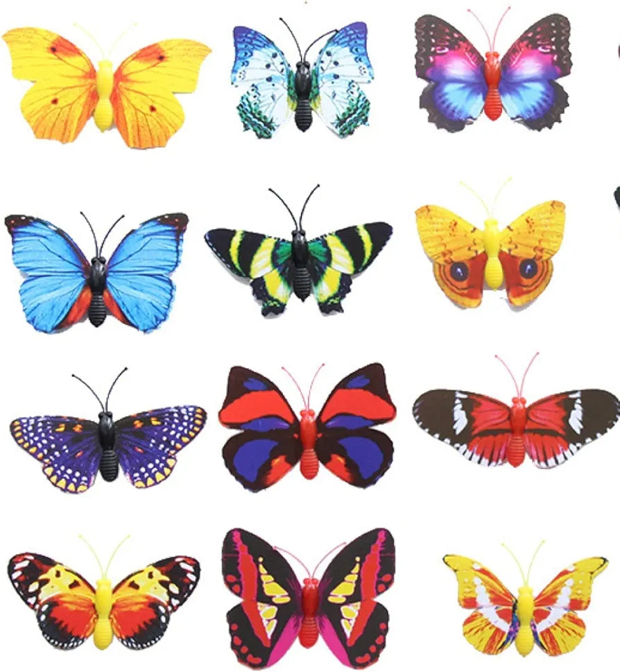 Jaamso Royals Multi Colour Butterfly Stickers 13 Cm X 13cm Pack of 12