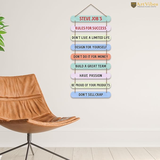 Artvibes Steve Job's Quotes Mdf Wooden Wall Hanging for Home Livingroom Art Item