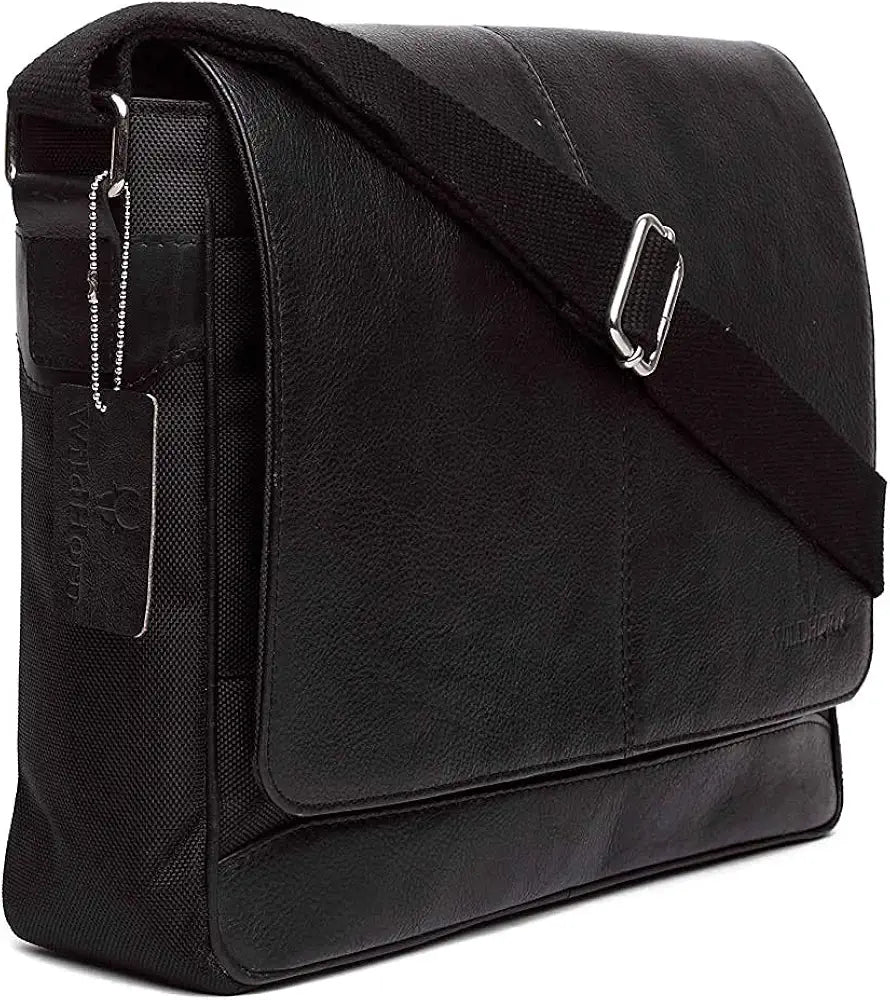 WildHorn Leather 13 inch Laptop Messenger Bag for Men I Padded Laptop Compartment I Adjustable Strap I Dimension: L- 14inch H- 10.5 inch W- 3.5inch