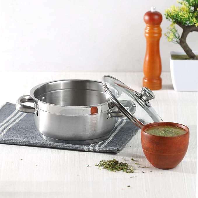 Vinod Two Tone Saucepot | 20 Cm | 3 Litres With Glass Lid