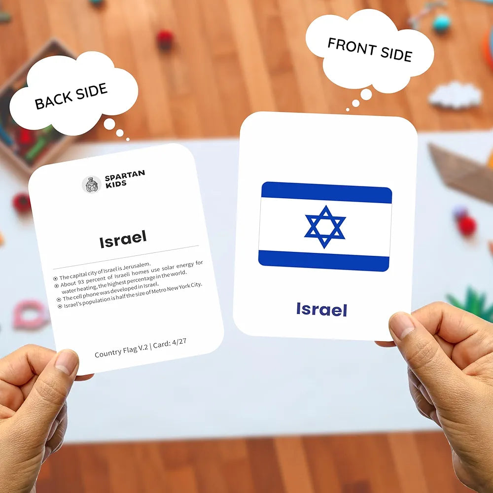 SPARTAN KIDS World Country Flags  Flash Cards for Kids Creative_Thinking | 27 Early Learning Flash Cards Easy & Fun Way of Learning 1 Year to 6 Years Babies