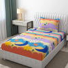 Fresh From Loom Wrinkle Free Glace Animal Print Cotton Bedsheet For Kids Single Bedsheet With 1 Pillow Covers 144 Tc Gud Night Multicolor