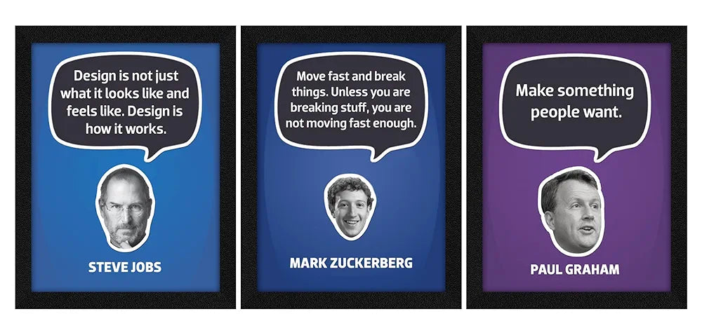 ArtX Paper Famous Motivational Quotes Wall Frames Set of 3