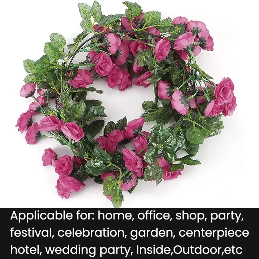 Artificial Flower Vine Garland Creeper 69 Small Rose  Garland for Decoration Pack of 2