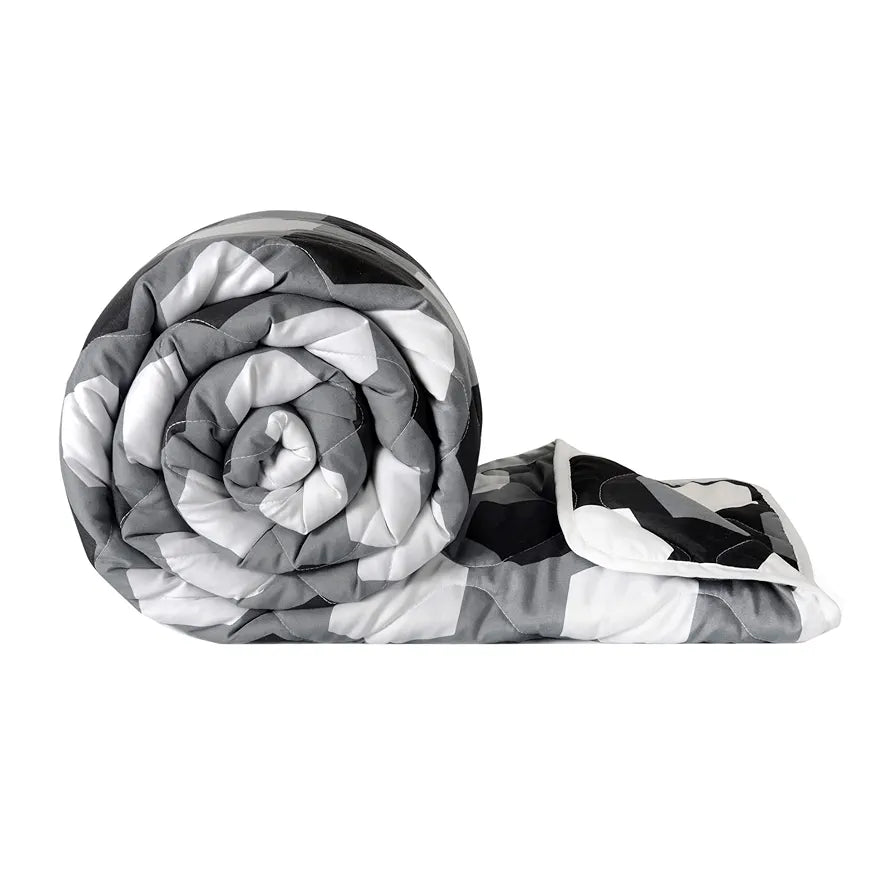 Divine Casa Microfiber 150 GSM Reversible Double Bed Comforter Ultra Soft & Lightweight Blanket Colour Silver Grey