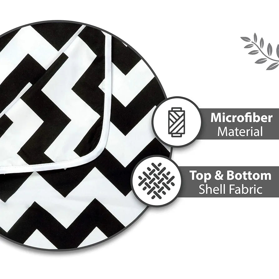 Divine Casa 120 GSM Microfiber Single Dohar Soft & Lightweight Throw Blanket All-Season Comfort Zig-Zag Pattern Raven Colour Black & White