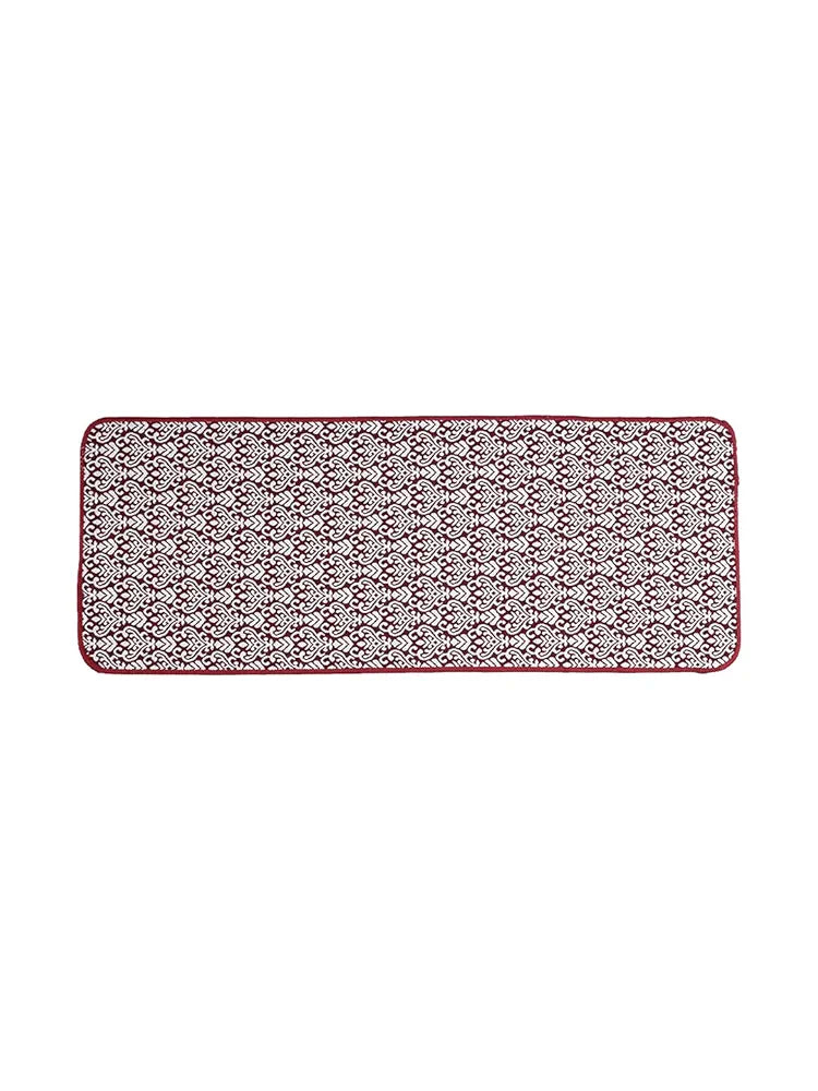 Saral Home Fleur Designer Soft Cotton Durable & Washable Multipurpose Runner Colour Red