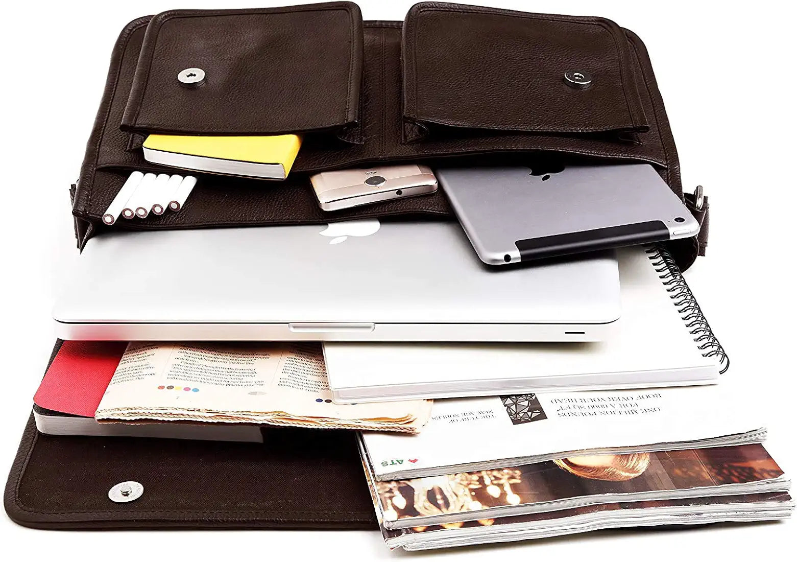 WildHorn Urban Edge100% Leather Laptop Messenger Brown Men's Bag 