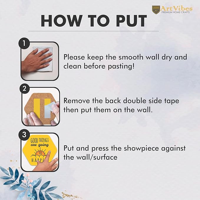 Artvibes Decorative Modern Wooden Wall Hanging Decoration for Home | Quotes Decor Item | Pack of 13 Pieces